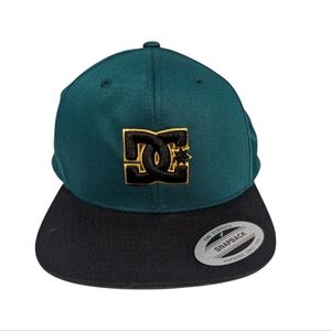 DC Shoe Co Embroidered Teal Blue Green and Brown Snapback Hat Cap